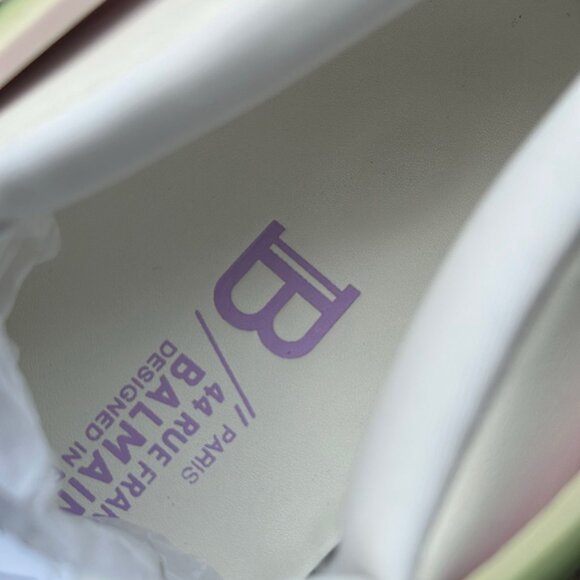 Balmain Pink/Green/Purple Nylon Casual Sneakers - Picture 7 of 8